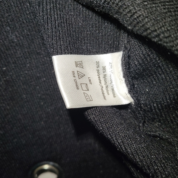 Venus Cropped Black Top with Metal Accents size XL - Picture 6 of 8